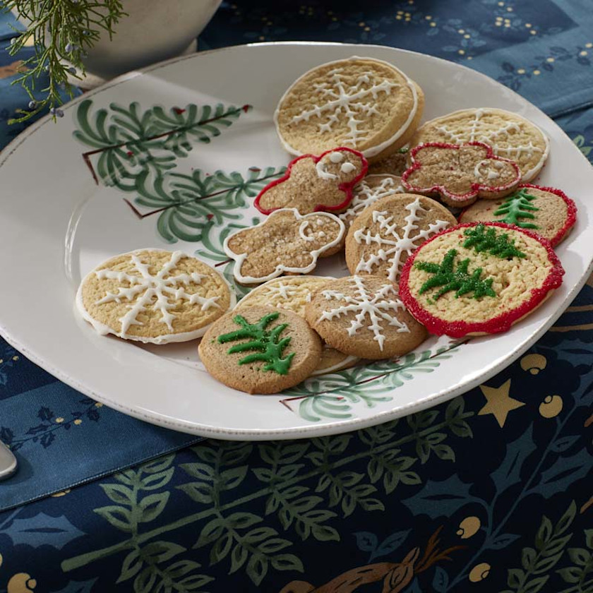 Lastra Holiday Round Platter,Green